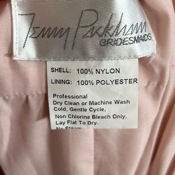 JENNY PACKHAM V-neck Cross Back Crystal Belt Blush Gown - Picture 10 of 14